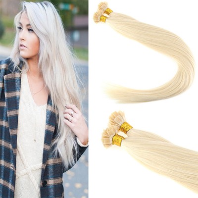 Sunny Hair Flat Tip Keratin Human Hair Extensions White Blonde 60