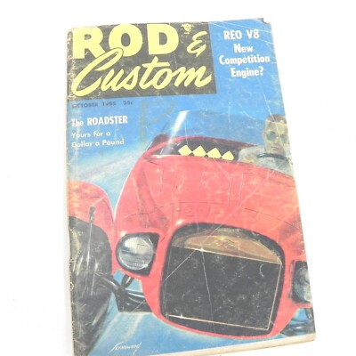 VINTAGE OCTOBER 1955 ROD & CUSTOM MAGAZINE CLASSIC ROADSTERS CARS TRUCKS HOT 