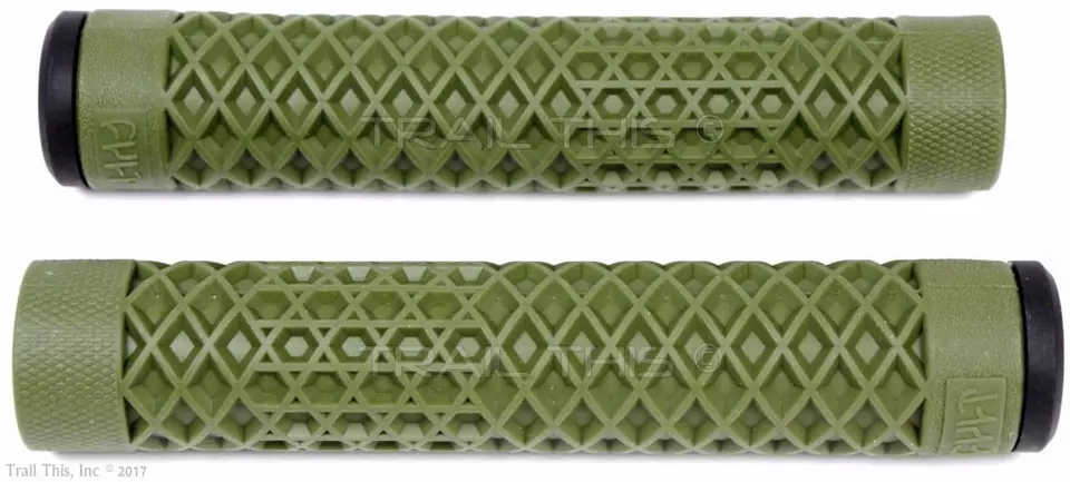 Empuñaduras sin bridas Cult X Vans patrón gofre BMX bicicleta/scooter ODI - verde militar Foto 2 de 3