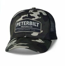 Peterbilt Motors CO. Established 1939 Black Camo Snapback Mesh Cap/Hat