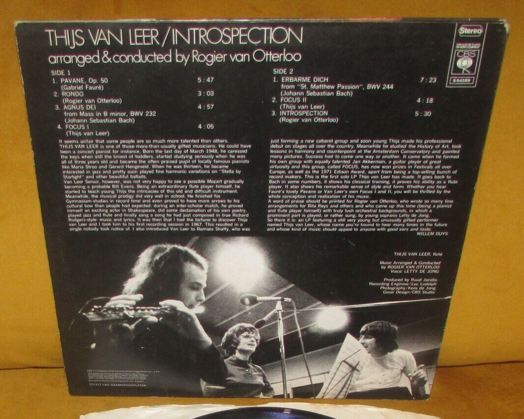 THIJS VAN LEER Introspection ORIG 1st UK CBS 1972 EXCELLENT