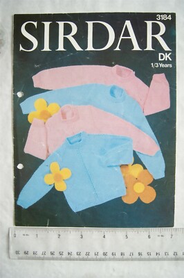 Vintage: Sirdar 3184 Pullover, DK, 1 bis 3 Jahre, 22-23 inch, 56-58 cm