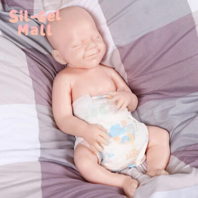 SIL-GEL MALL 18.5" Unpainted DIY Dolls Platinum Silicone Reborn Baby Dolls Newborn Baby Girl