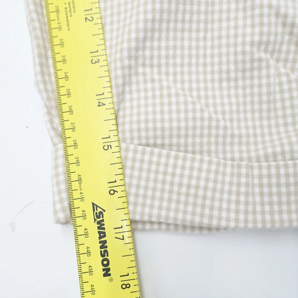 Pantalones capri Liz & Co para mujer 12 blancos beige a cuadros elásticos con puños dobladillo cremallera mosca Foto 2 de 4