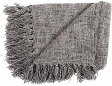 Moe's Home Collection Keetah Throw Blanket in Charcoal Grey