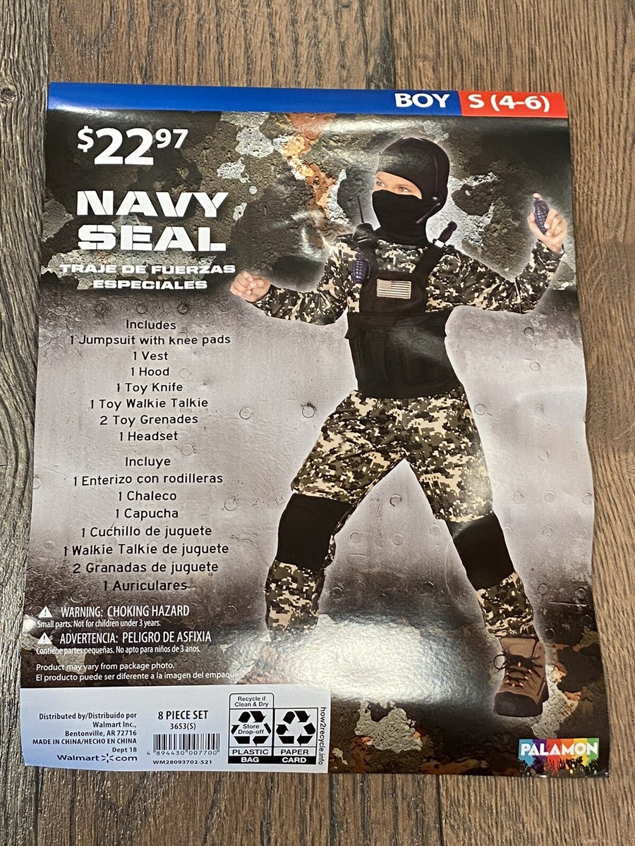 Halloween Boys Navy Seal Complete Costume Size Small (4-6) / NWT