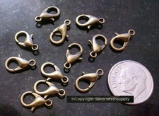 Lobster claw jewelry clasps 12 Bronze plated metal 12mm FPC184
