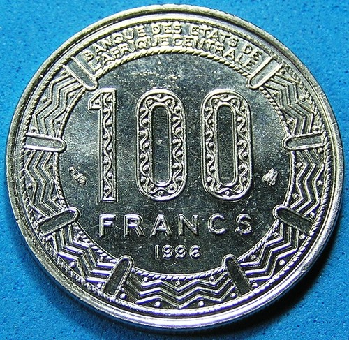 Central African States 100 Francs Coin 1996 Lustrous UNC KM-13, Combined S/H