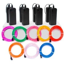 LED Light Neon Glow EL Wire String Strip Rope Tube Car Dance Party w/ Controller