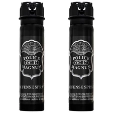 2 PACK Police Magnum pepper spray 5oz ounce Flip Top Fog Safety Defense Security