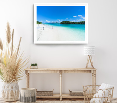 Nature Forest Print, Sea Wall Art, Cloudy Sky Framed Beach Wall Art, Coastal 