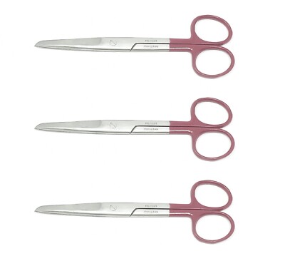 3 Premium Dressing Dissecting/Operating Scissors Burgundy 5.5''Straight Shap/Blnt