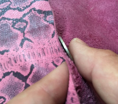 Pink Snakeskin Stamped Genuine Leather Hides - Crafting Artisans DIY Projects - Picture 6 of 7