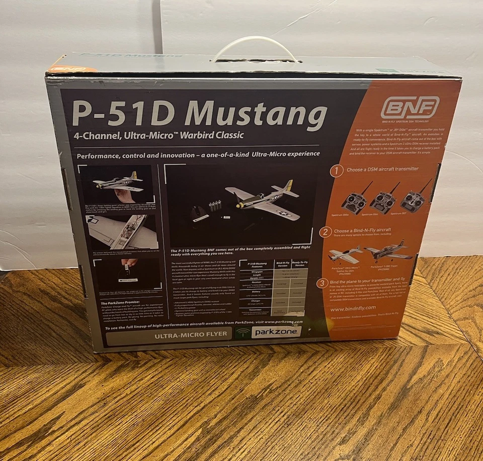 Parkzone P-51D Mustang BNF Ultra Micro Warbird Classic RC Radio Control Airplane - Image 3 of 4