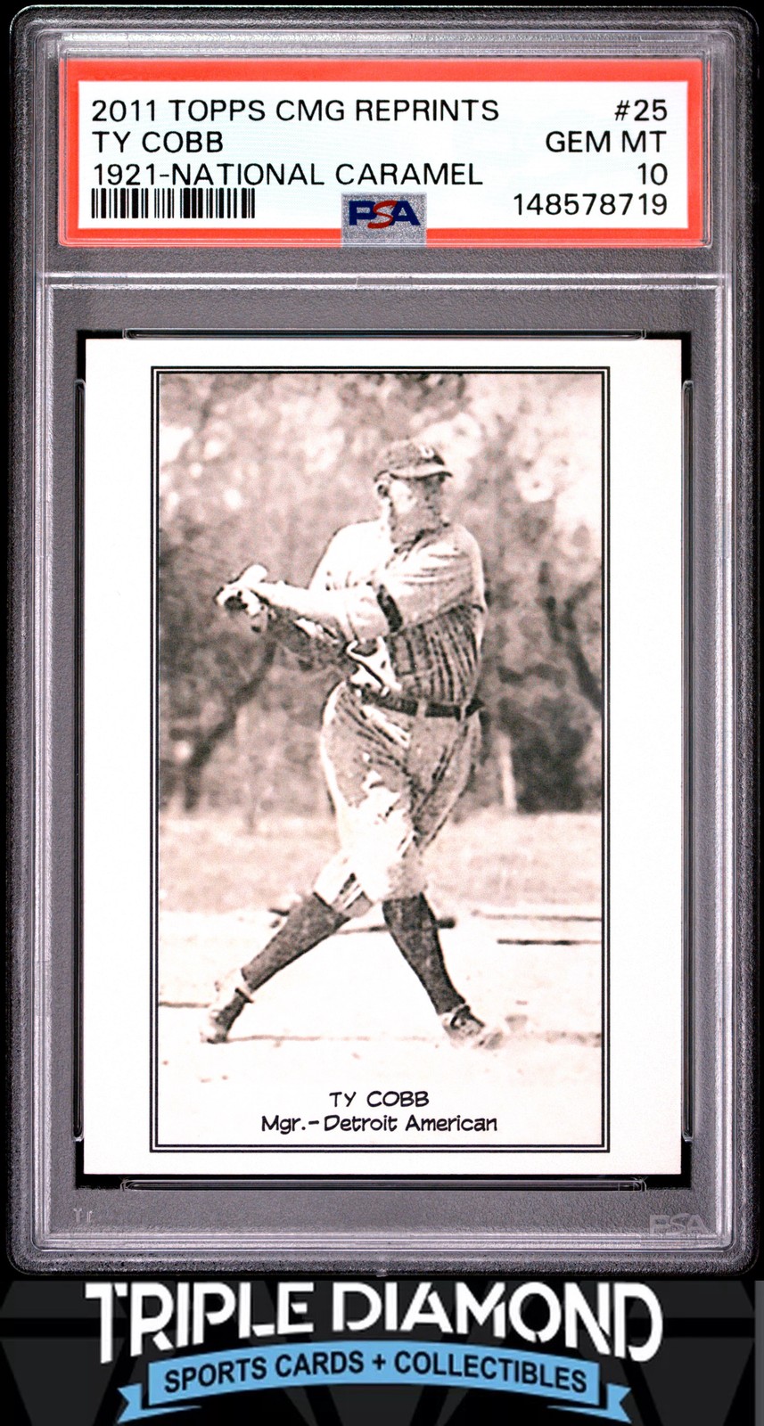 2011 Topps CMG Reprints #25 Ty Cobb 1921 National Caramel PSA 10 AD298