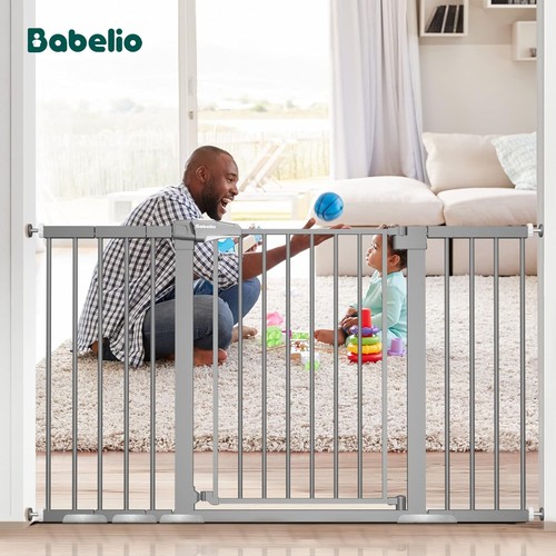29-55 Inch Extra Wide Baby/Dog Gate, Metal Auto Close, Pressure Mounted Pet Door - Picture 2 of 6