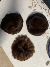 Vintage Faux & Mink Fur Hats, Lot Of 3, Gwen Pennington, Mr David NY Paris Rome
