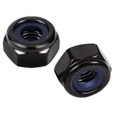 3/8-16 Nylon Insert Hex Lock Nuts Locknuts, 304 Stainless Steel 18-8, Black O...