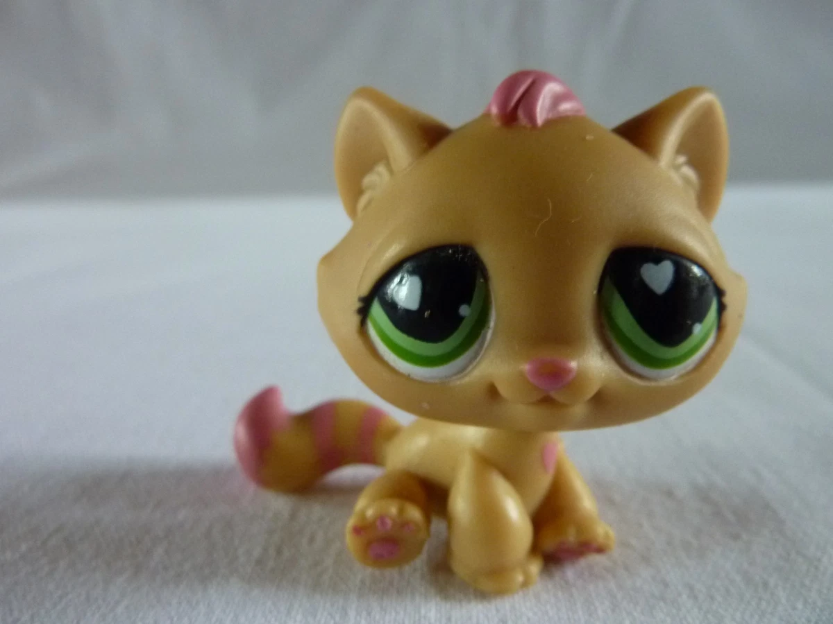 Figurine Littlest Pet Shop LPS - Bébé Chaton Jaune Et Rose - #3612 - Authentique