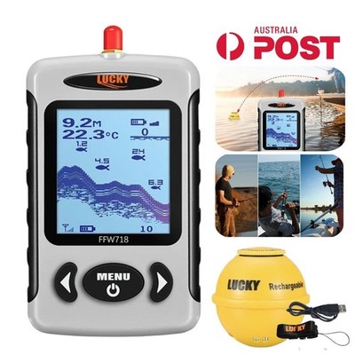 Lucky Sonar Wireless Underwater Fish Finder  Sensor Fishing Detector Echo 45M AU