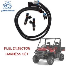 2PCS Fuel Injectors w/ Harness Fits For 11-14 Polaris Ranger XP 800 Ranger 800