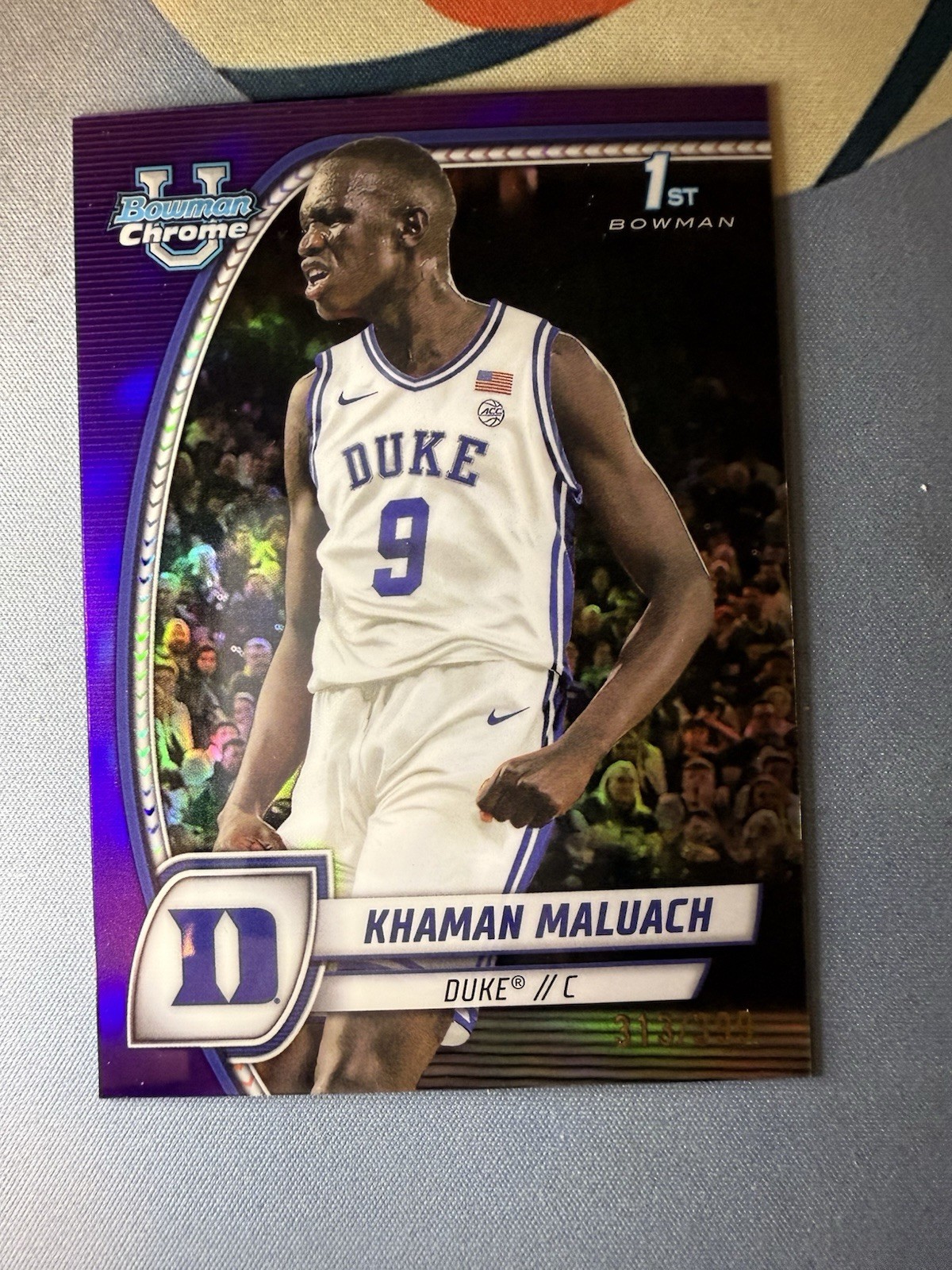 2024-25 Bowman University Chrome - Khaman Maluach #46 Purple Refractor /399 (RC)