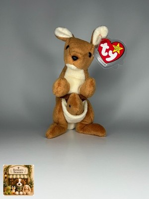 Pouch the Kangaroo TY Beanie Baby | Mint Heart & Tush Tag
