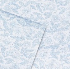 Laura Ashley Queen Blue Floral 4 Pc 300TC 100 Cotton Sheet Set NWT