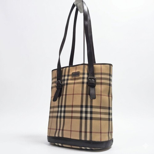 BURBERRY Pre-Owned Bucket Tote Bag Nova Check Dark