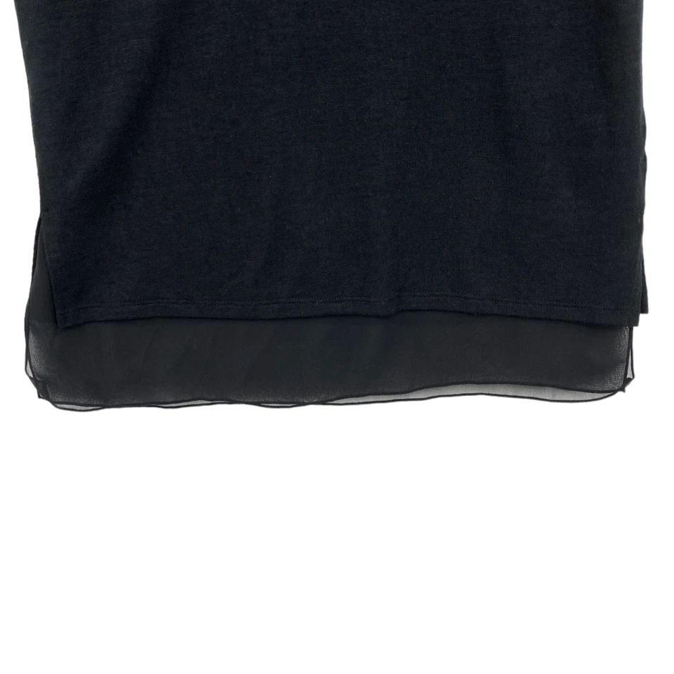 Blusa Top Banana Republic Mujer Petite PXS Negra Modal Sin Mangas Cuello Redondo Foto 4 de 4