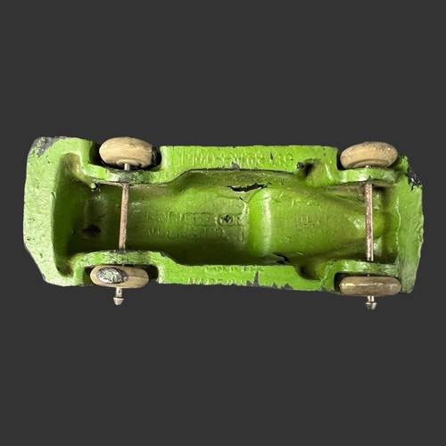 Vintage Small The Sun Rubber Co. Green Hard Rubber Toy Car #39 Made In USA - Picture 9 of 11