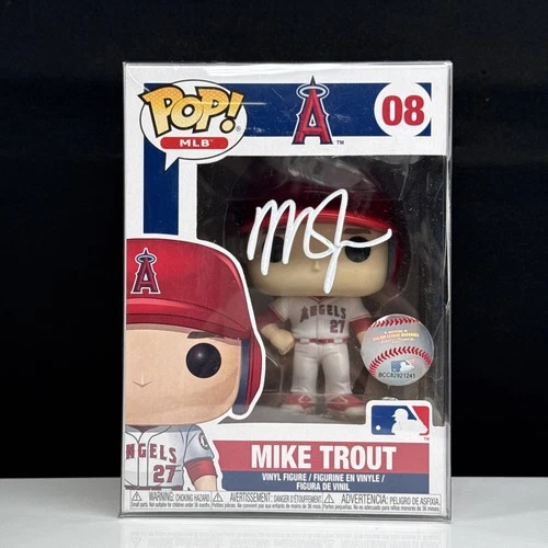 Mike Trout Autographed Signed Funko Pop! #08 MLB Angels COA Hologram