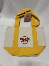 NWT Trader Joe's Mini Canvas Tote Bag - Yellow - Holiday 2025 - Limited Edition