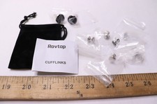 Rovtop Onyx Cufflinks and Studs Set Formal Groomsmen Groom Wedding Gift