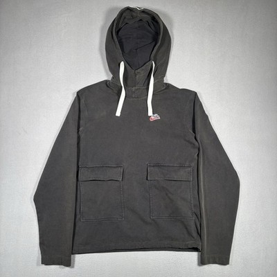 Nike Sportswear Heritage Essentials Knit Hoodie Mens Small Black Pullover