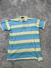 Vintage Polo Ralph Lauren Polo Shirt Mens XL Pastel Striped Made in USA 90s