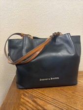 Dooney Bourke Black City Barlow Smooth European Leather Satchel Handbag