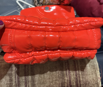 Think Royln Crossbody Bar Bag Neon Orange Puffer Quilt | eBay display picture 2