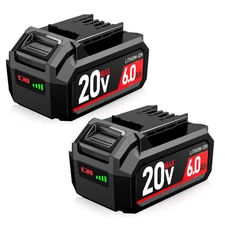 2 Pack 6.0Ah Battery for SKIL BY519601 BY519603 BY519702，fit PWRCORE 20 20V V20