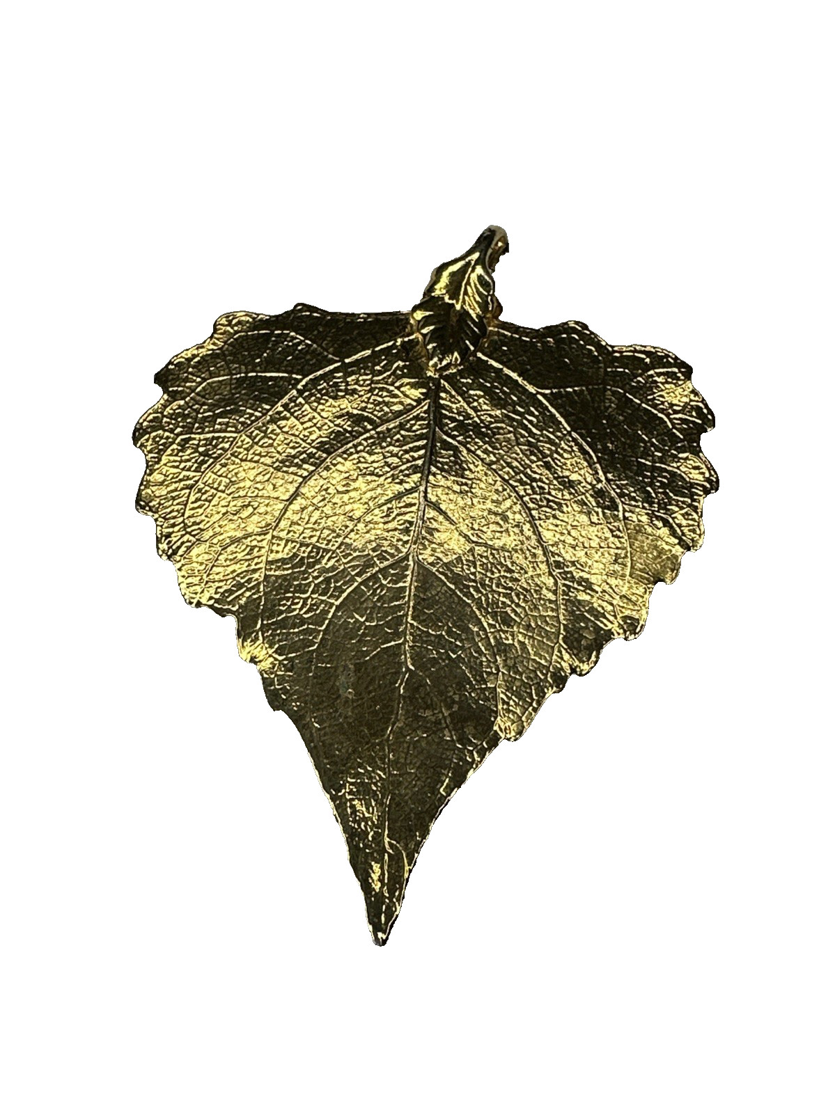 Real Aspen Leaf PENDANT or Ornament Dipped Yellow… - image 3