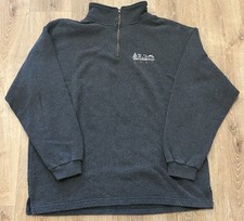 Vintage Walt Disney World 2001 Quarter-Zip Fleece Sweatshirt Grey XXL USA