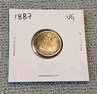 USA 10c~ One Dime ~Seated Liberty Dime 1887 ~* VG ~ Ten Cents Silver Coin
