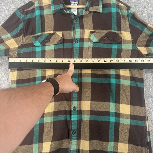 Patagonia Shirt Mens Large Brown Green Plaid Organic Cotton Long Sleeve Flannel - Picture 7 of 13