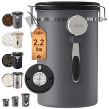 Coffee Canister, 39OZ Large, Airtight Stainless Steel Food Storage Container ...