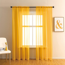 Basic Rod Pocket Sheer Voile Curtain, Sunlight Filtering Protect Privacy Polyest