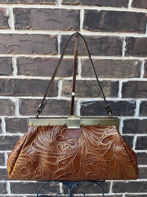 NWT $199 Patricia Nash Ferrara Satchel Tobacco Field Tan gold leather