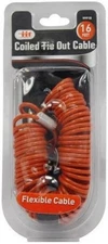 Coiled Dog Tie Out Cable - 16 Feet by JMK 60Lbs