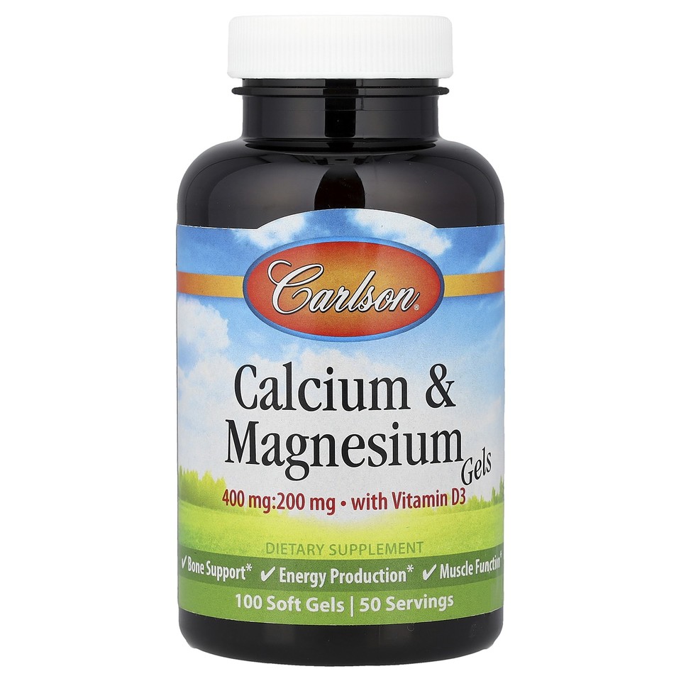 Calcium & Magnesium Gels with Vitamin D3, 100 Soft Gels