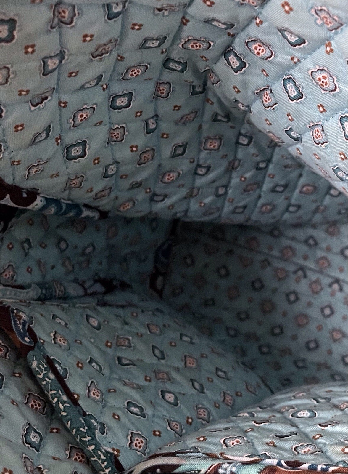 Retired Vera Bradley Quilted Backpack Java Blue P… - image 7