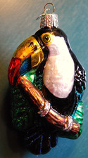 Old World Christmas TOUCAN BIRD Glass Ornament MOUTH BLOWN/Hand Painted LARGE